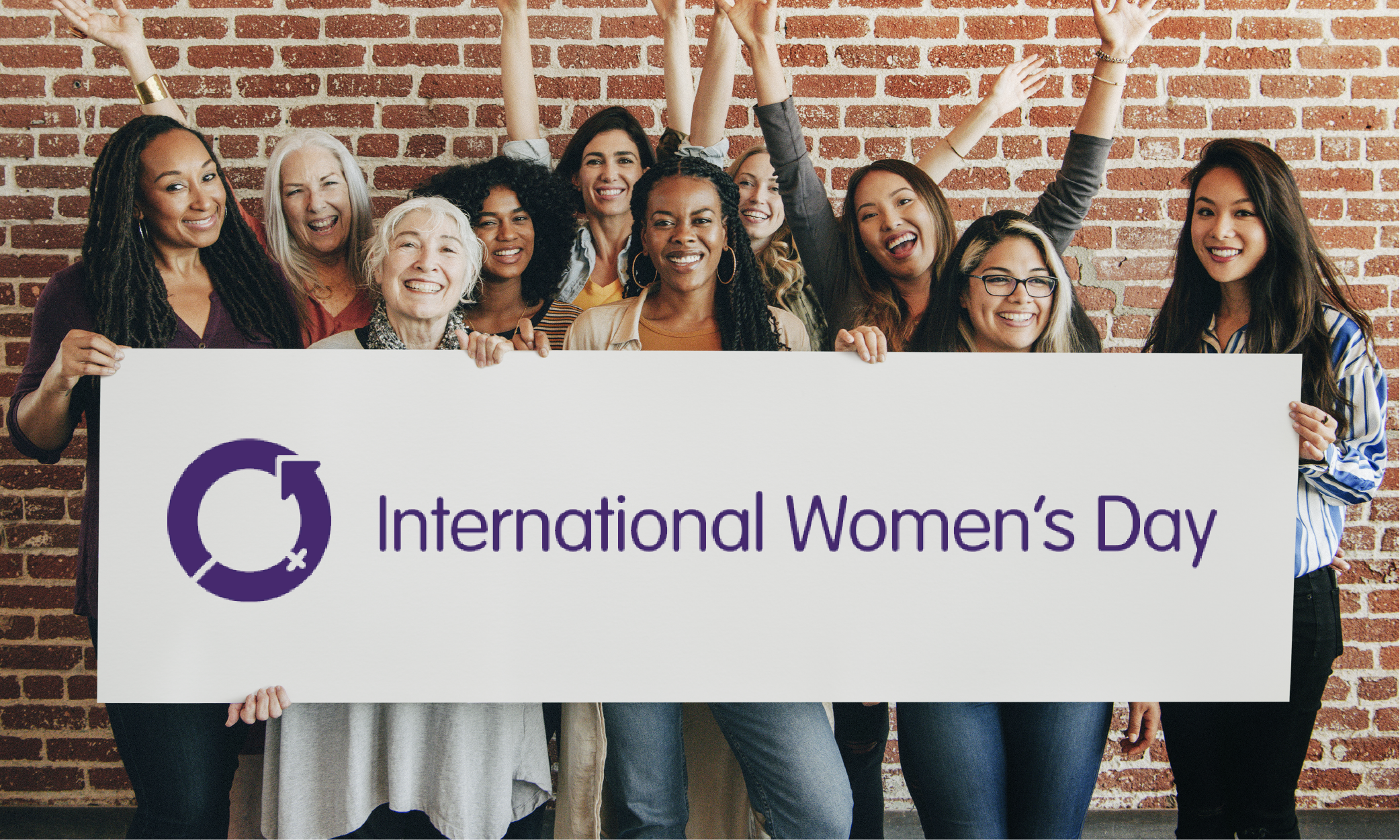 international womens day group sign